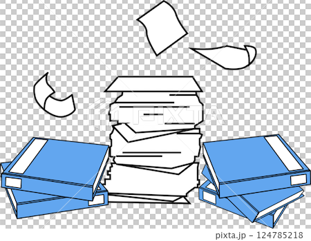 Piles of files_paper documents Piles of files_paper documents 124785218