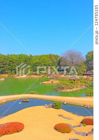 岡山県岡山市、後楽園の風景 岡山県岡山市、後楽園の風景 124785285