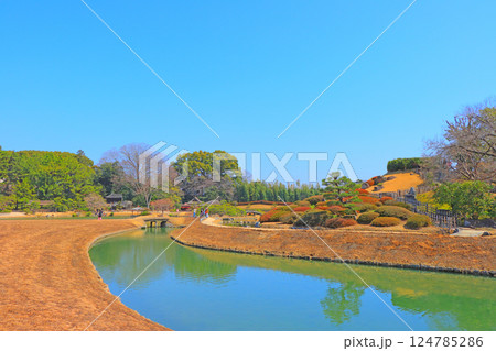岡山県岡山市、後楽園の風景 124785286