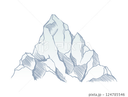 Mountain climbing route to top rock with red flag on peak. Business journey path in progress, way to success or concept of goal. Vector illustration Mountain climbing route to top rock with red flag on peak. Business journey path in progress, way to success or concept of goal. Vector illustration 124785546