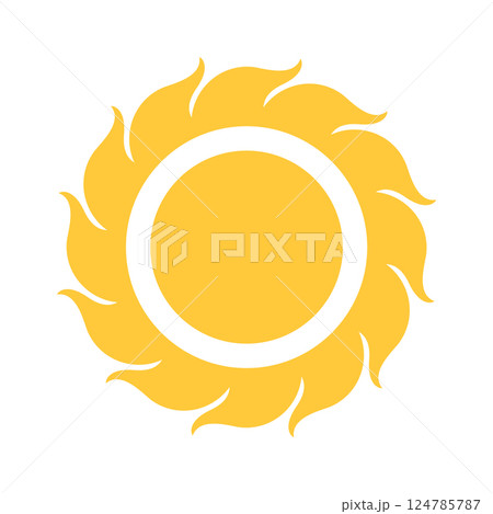 Yellow sun solar energy design 124785787