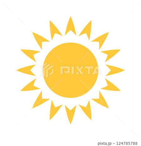 Yellow sun symbol design element 124785788