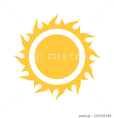 Hot yellow sun solar heat 124785789