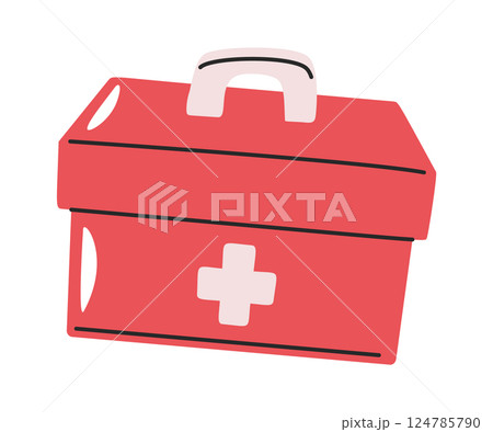 Hand-drawn first aid medical case 124785790