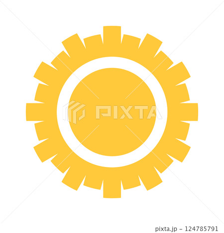 Yellow sun creative shape design 124785791
