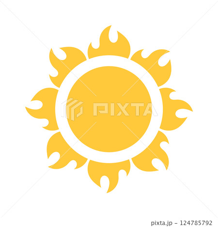 Beautiful yellow sun design element 124785792