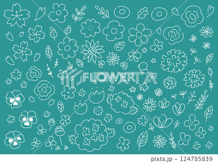 花の手描きイラストセット 花の手描きイラストセット 124785839