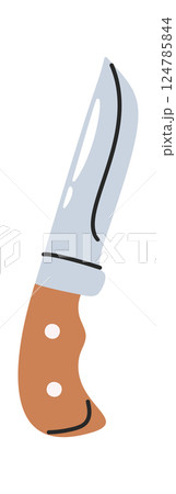 Sharp knife hand-drawn camping accessory 124785844