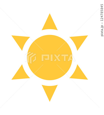 Yellow sun glare design element 124785845