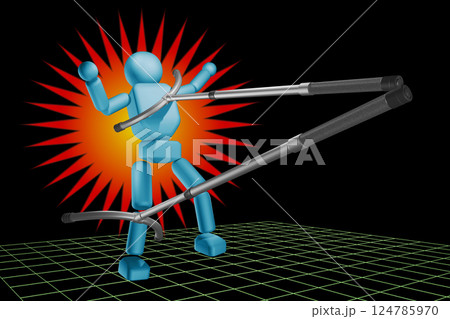 さすまた (刺股:man catcher) 使用方法 図解 さすまた (刺股:man catcher) 使用方法 図解 124785970