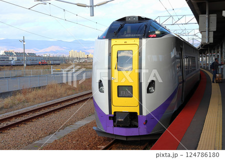 函館駅に到着した特急北斗号：キハ261系車両 124786180