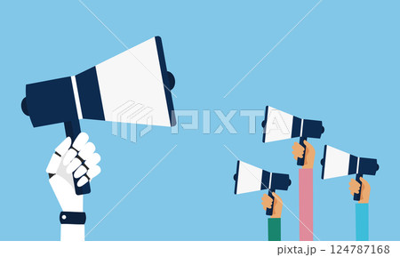 AIの影響力が拡大|人との発信格差|フラットイラスト・ベクター AIの影響力が拡大|人との発信格差|フラットイラスト・ベクター 124787168