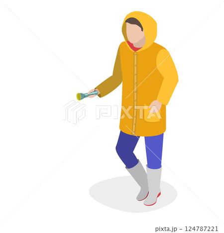 3D Isometric Flat Vector Set of Maritime Professions, Seacrew Characters. Item 1 124787221