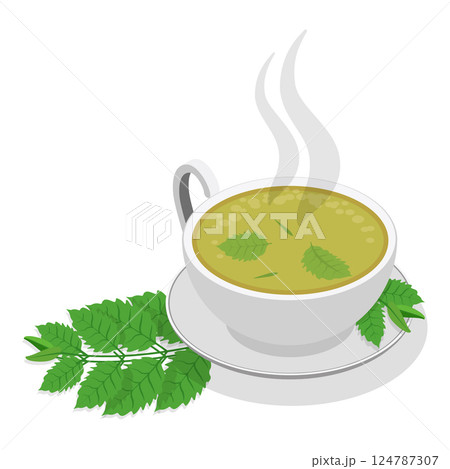 3D Isometric Flat Vector Set of Tea Types, Beverages With Herbal Ingredients. Item 6 3D Isometric Flat Vector Set of Tea Types, Beverages With Herbal Ingredients. Item 6 124787307