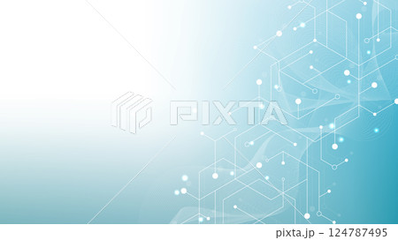 Health care abstract background with hexagons, lines and dots. Medical innovation banner template concept. Biology and pharmaceutical technology background. illustration. 124787495
