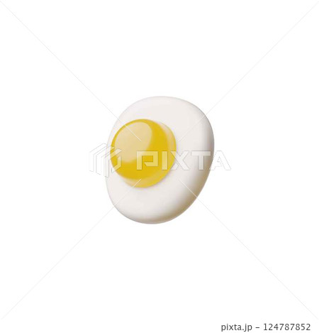 Gummy candy scrambled egg shape 3D cartoon vector icon, sweet jelly or marmalade, fruit flavor dessert, omelet candy 124787852