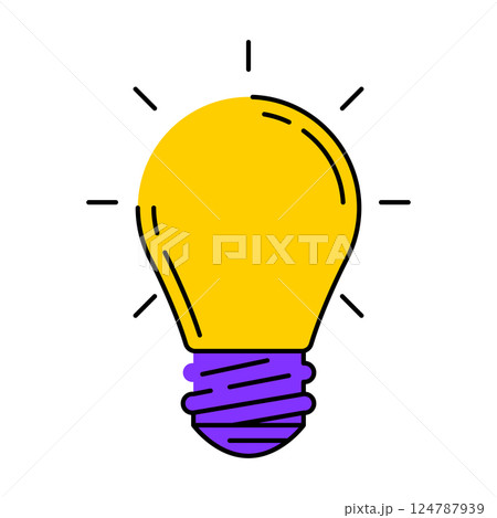 Light bulb idea illustration. Concept image in line style. Light bulb idea illustration. Concept image in line style. 124787939