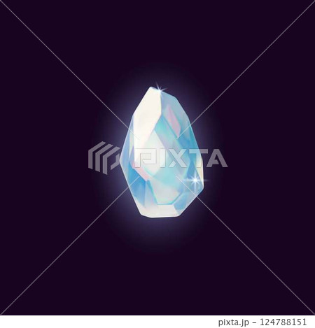 3D diamond vector icon, realistic sparkle gem stone pearl shine, glowing iridescent crystal jewelry on dark background 3D diamond vector icon, realistic sparkle gem stone pearl shine, glowing iridescent crystal jewelry on dark background 124788151