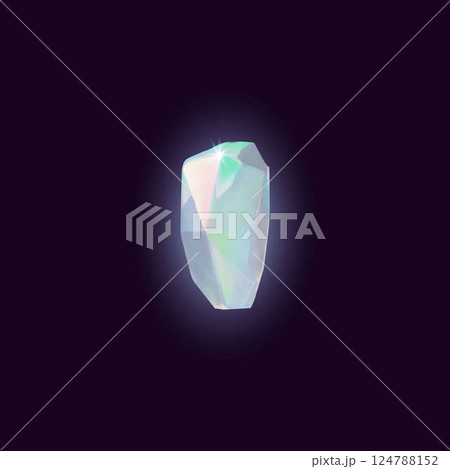 Diamond 3D vector icon, realistic gem stone pearl shine and sparkle effect, render dazzling crystal jewelry on dark Diamond 3D vector icon, realistic gem stone pearl shine and sparkle effect, render dazzling crystal jewelry on dark 124788152