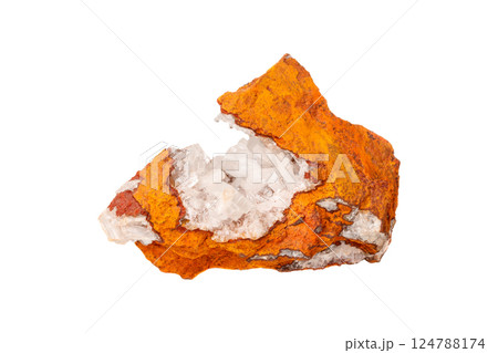 Hemimorphite crystals mineral stone rock on a white background 124788174