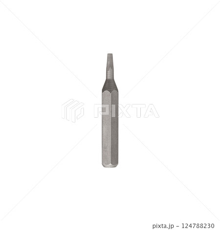 Iron bit for screwdriver and drill on Isolated on a white background 124788230