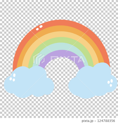 a rainbow and clouds Hand drawn illustration Easter Clipart element Invitations, gifts, greeting cards, print, textile 124788356
