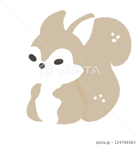 a brown squirrel Hand drawn illustration Easter Clipart element Invitations, gifts, greeting cards, print, textile 124788363
