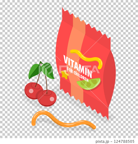 3D Isometric Flat Set of Chewy Jelly. Item 3 3D Isometric Flat Set of Chewy Jelly. Item 3 124788505