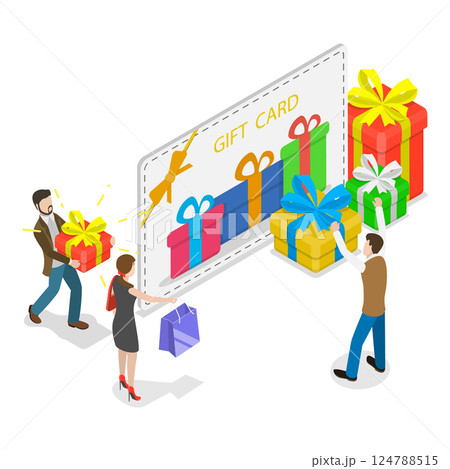 3D Isometric Flat  Illustration of Celebrating Party. Item 1 124788515
