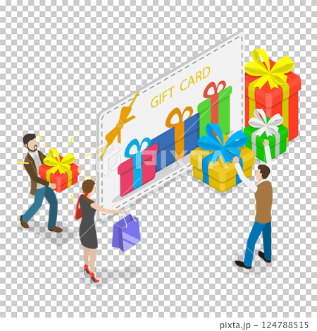 3D Isometric Flat  Illustration of Celebrating Party. Item 1 124788515