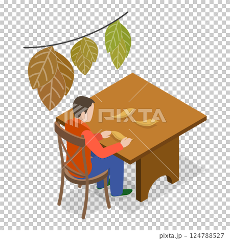 3D Isometric Flat  Illustration of Tobacco Industry. Item 3 124788527