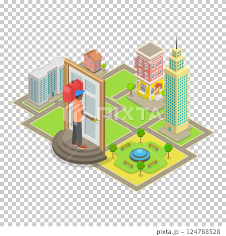 3D Isometric Flat  Illustration of Residence Permit. Item 3 124788528