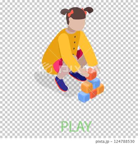 3D Isometric Flat  Illustration of English Grammar. Item 8 124788530