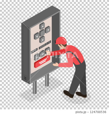 3D Isometric Flat  Illustration of Irrigation System Components. Item 3 124788536