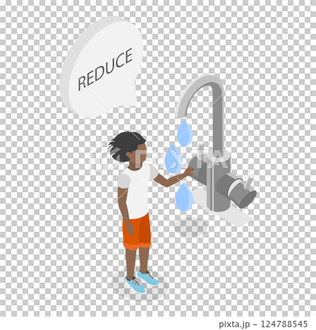 3D Isometric Flat  Illustration of Reduce, Reuse and Recycle. Item 3 124788545