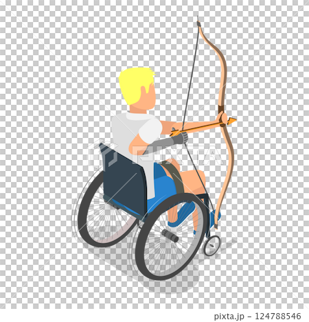 3D Isometric Flat  Set of Paralympians. Item 2 124788546