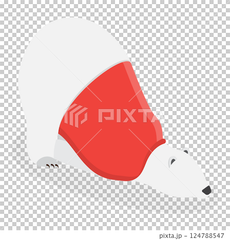 3D Isometric Flat Set of Polar Bear Postures. Item 4 3D Isometric Flat Set of Polar Bear Postures. Item 4 124788547
