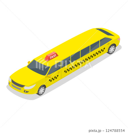 3D Isometric Flat  Illustration of Taxi Collection. Item 3 124788554