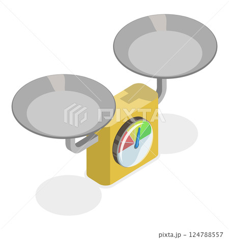 3D Isometric Flat Set of Scales Types. Item 6のイラスト素材 [124788557] - PIXTA