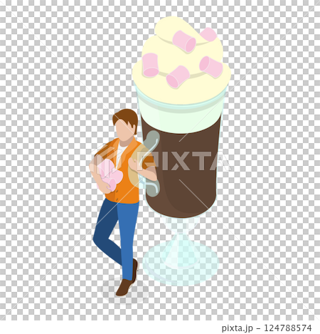 3D Isometric Flat Set of Various Hot And Cold Beverages. Item 1 3D Isometric Flat Set of Various Hot And Cold Beverages. Item 1 124788574