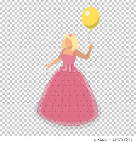 3D Isometric Flat Set of Princess Characters. Item 4 3D Isometric Flat Set of Princess Characters. Item 4 124788575