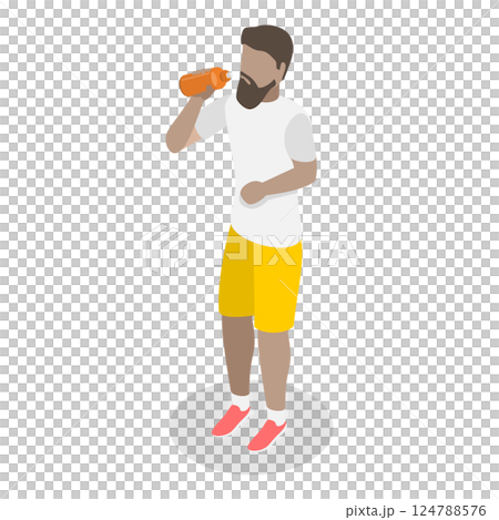 3D Isometric Flat Illustration of Fitness People. Item 7 3D Isometric Flat Illustration of Fitness People. Item 7 124788576