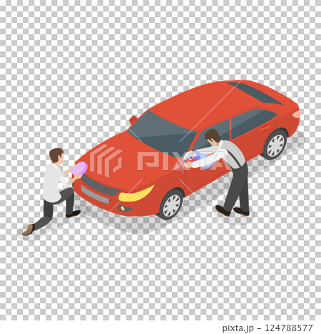 3D Isometric Flat Illustration of Car Washing. Item 2 3D Isometric Flat Illustration of Car Washing. Item 2 124788577