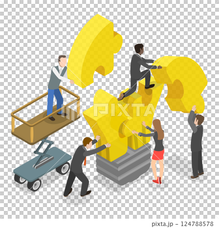 3D Isometric Flat  Illustration of Teamwork. Item 3 124788578