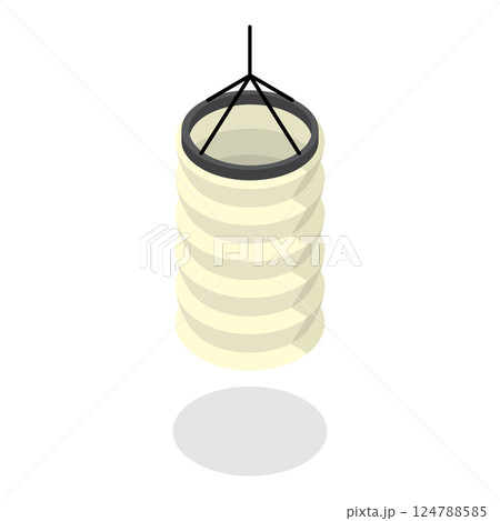 3D Isometric Flat  Set of Japanese Or Chinese Lanterns. Item 8 124788585