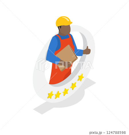 3D Isometric Flat Illustration of Contractor Rating. Item 1 3D Isometric Flat Illustration of Contractor Rating. Item 1 124788598