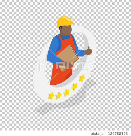 3D Isometric Flat  Illustration of Contractor Rating. Item 1 124788598