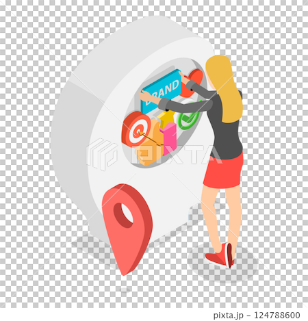 3D Isometric Flat  Illustration of Brand Position. Item 2 124788600