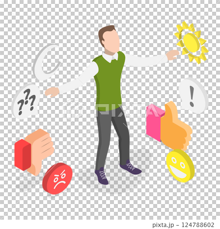 3D Isometric Flat Illustration of Attention Concentration. Item 2 3D Isometric Flat Illustration of Attention Concentration. Item 2 124788602