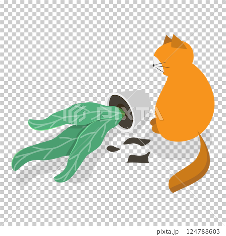 3D Isometric Flat Illustration of Naughty Pets. Item 3 3D Isometric Flat Illustration of Naughty Pets. Item 3 124788603